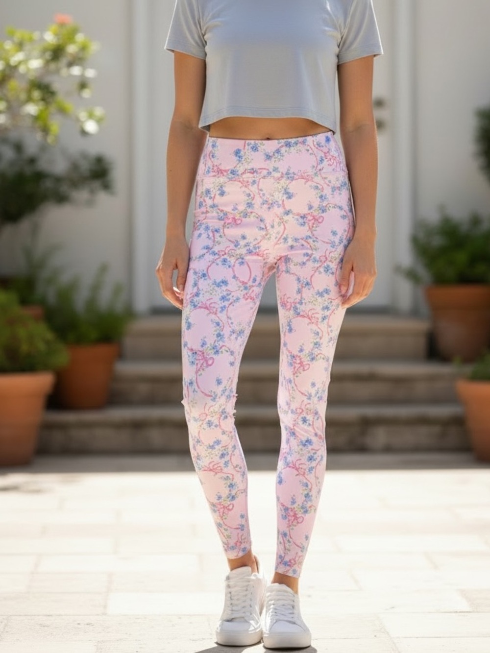 Treasures by Shabby Chic Pink Active Leggings XL NWT Cherry Blossom